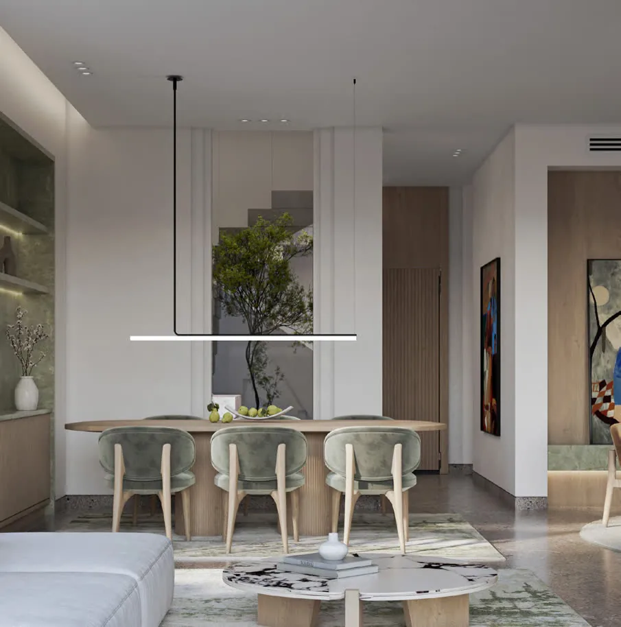 A living room in a Tierra residence